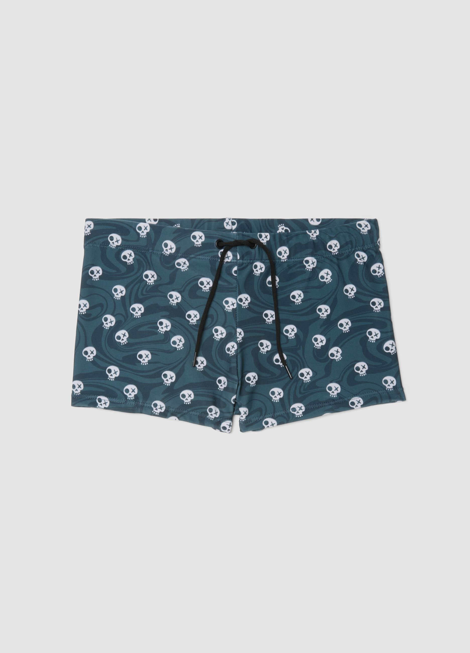 Blue stretch boxer swim shorts