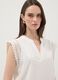 White pure cotton regular-fit top with crochet inserts_0