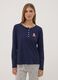 Navy pure organic cotton pyjamas with henley neckline_1