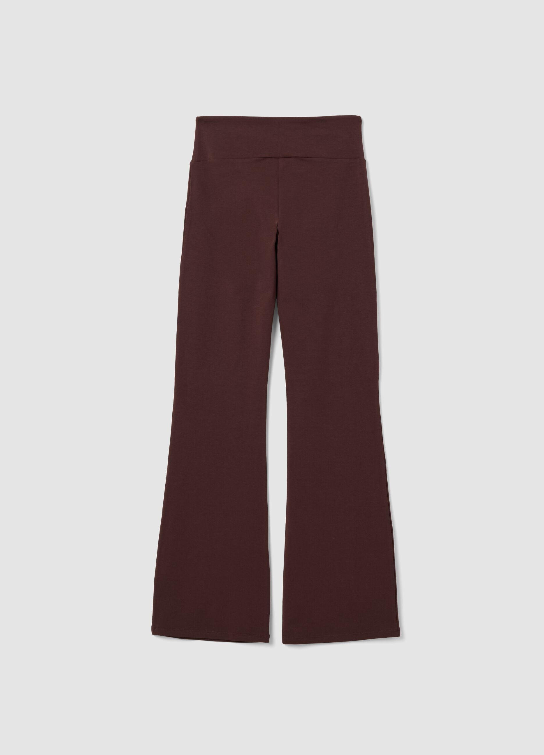 Braune Flare-Hose aus elastischer Baumwolle