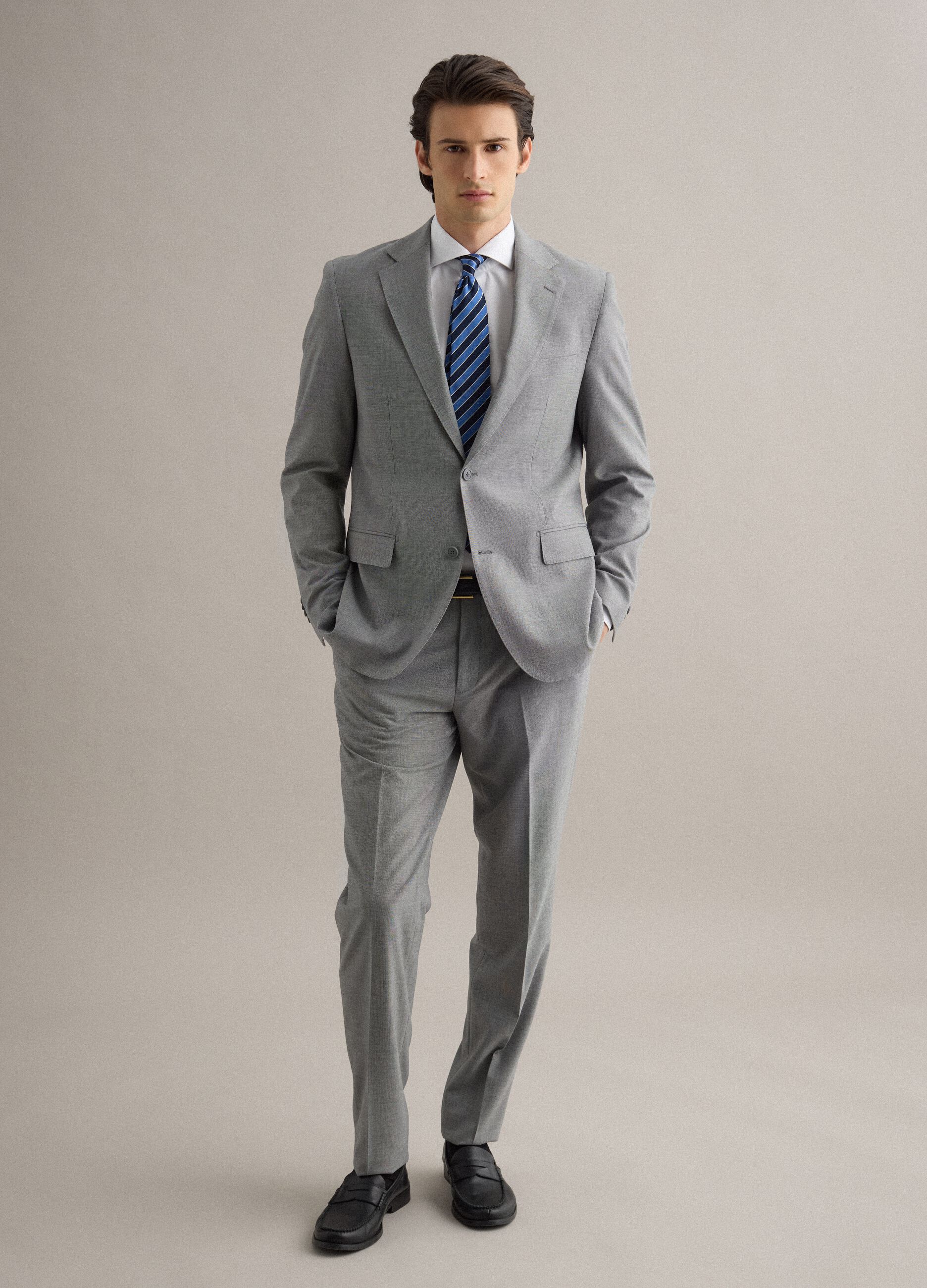 Multicolour striped pure silk tie 8 cm wide