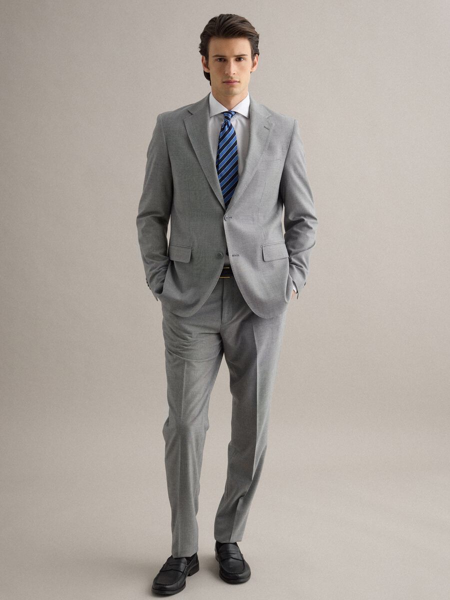 Multicolour striped pure silk tie 8 cm wide_1