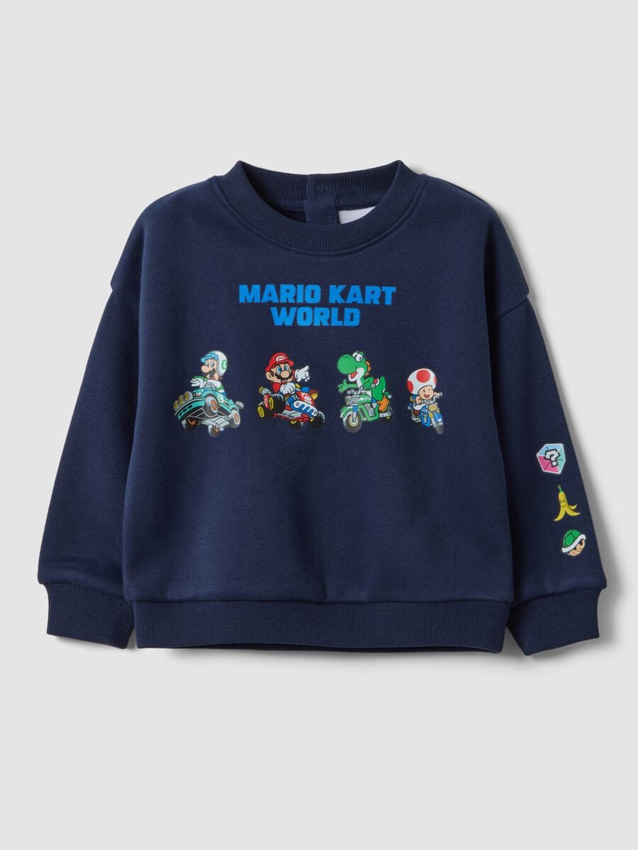 Navy blue cotton-blend crew-neck Mario Kart sweatshirt_0