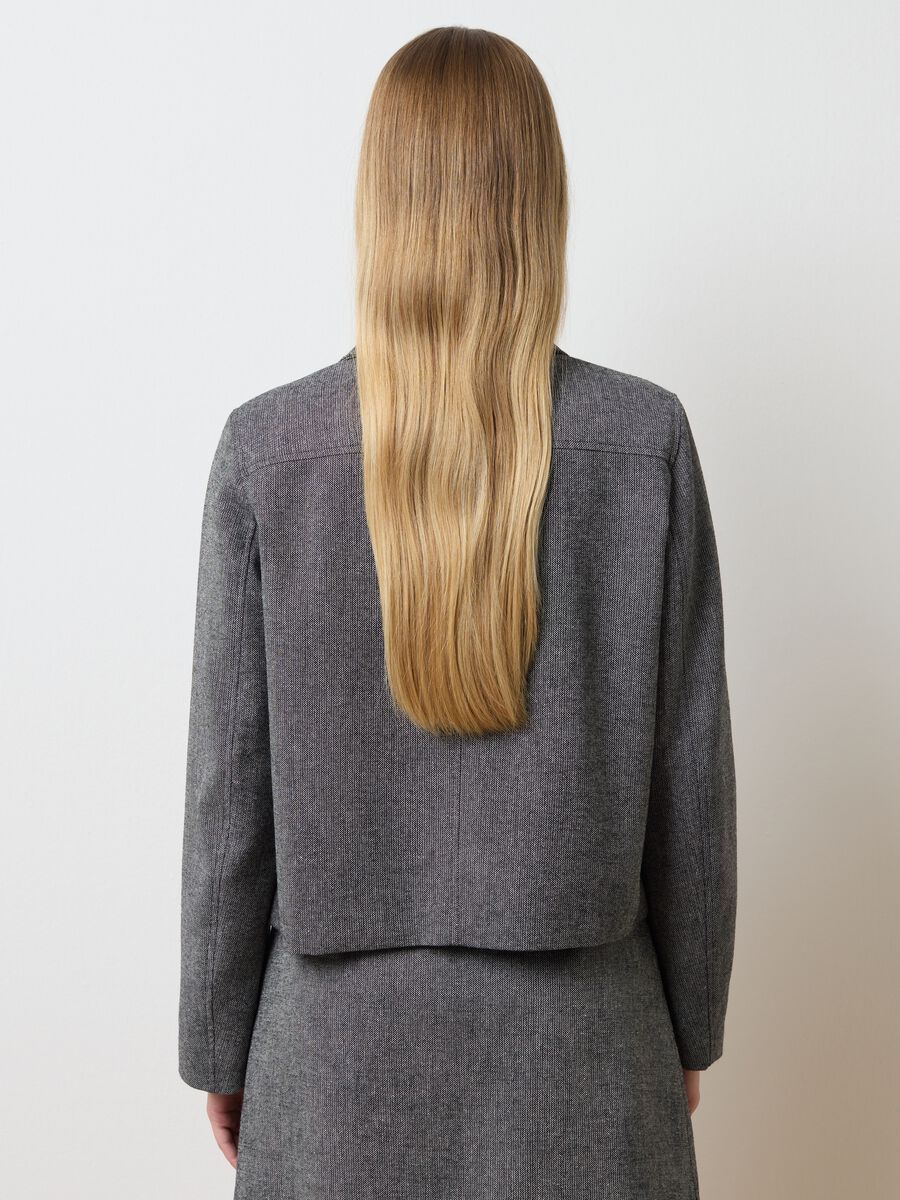 Blazer gris en mélange de laine, coupe regular_3