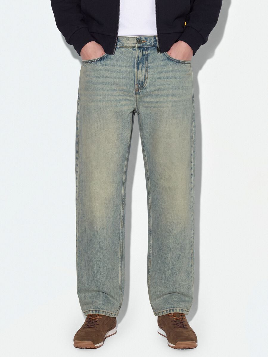 Light blue denim jeans in pure cotton, loose fit_1
