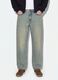 Jeans de ganga azul-claro em algod&atilde;o puro, loose fit_1