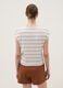 Camiseta beige de algod&oacute;n puro a rayas_3
