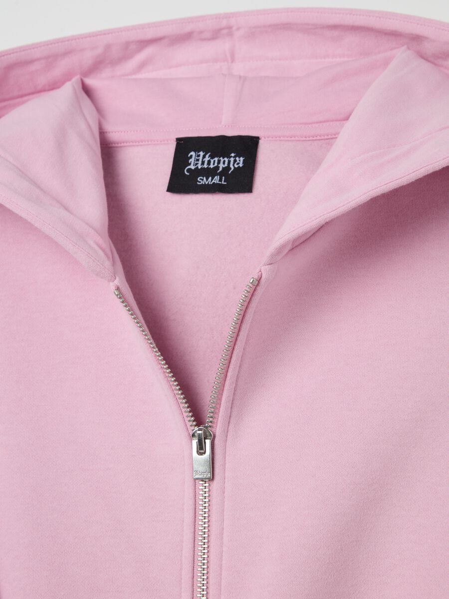 Crop Cargo Zip Hoodie Light Pink_6