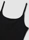 Black fitted ribbed stretch modal dress with straps_5