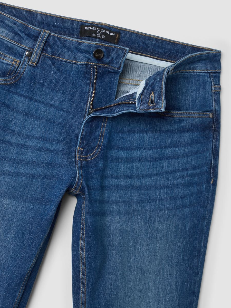 Jeans blu in cotone elasticizzato slim fit_2