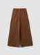 Braune Wide-Leg-Hose aus Stretch-Baumwolle_4