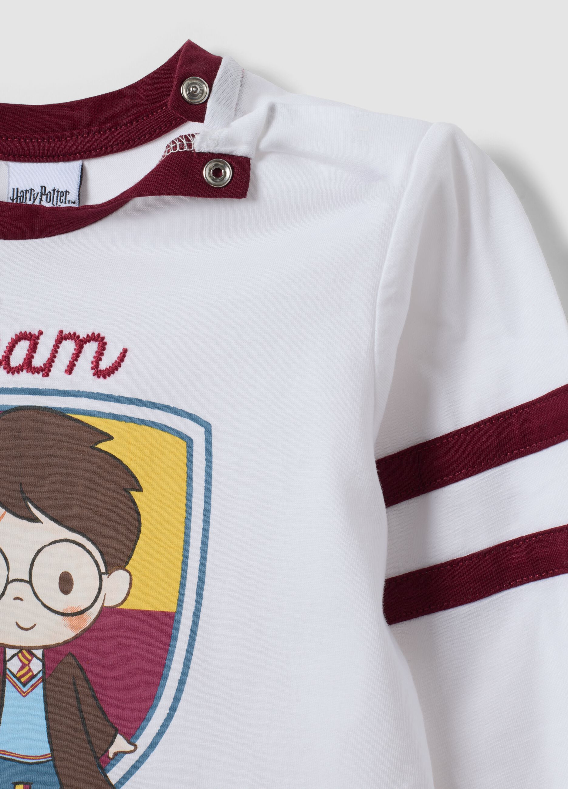 White pure cotton Harry Potter print T-shirt for boys