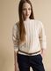 Beige wool-blend cable-knit crew-neck jumper in an oversized fit_0
