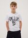 Boy's white pure cotton regular fit T-shirt with print_0