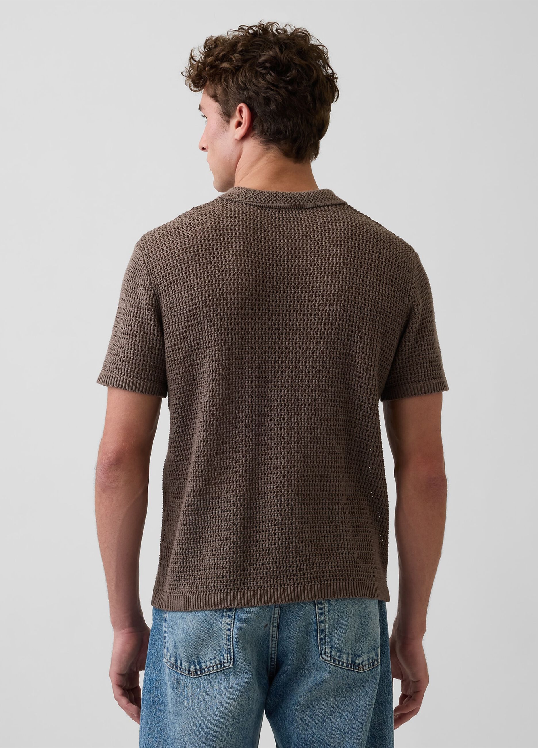 Pure cotton short-sleeve polo shirt
