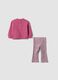 Pink pure cotton sweatshirt and leggings set with Lilo & Stitch print for baby girl_1