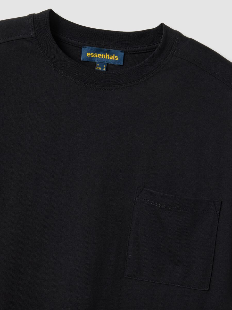 Schwarzes Kleid aus reiner Baumwolle im Relaxed Fit_5