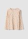 Orange organic stretch cotton top with pattern_0