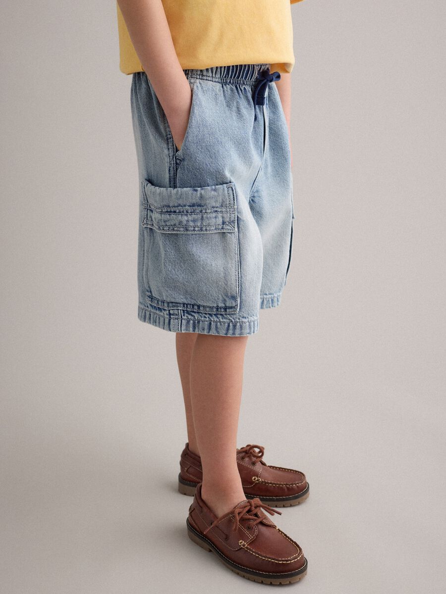 Baggy pure cotton blue shorts for boys_1