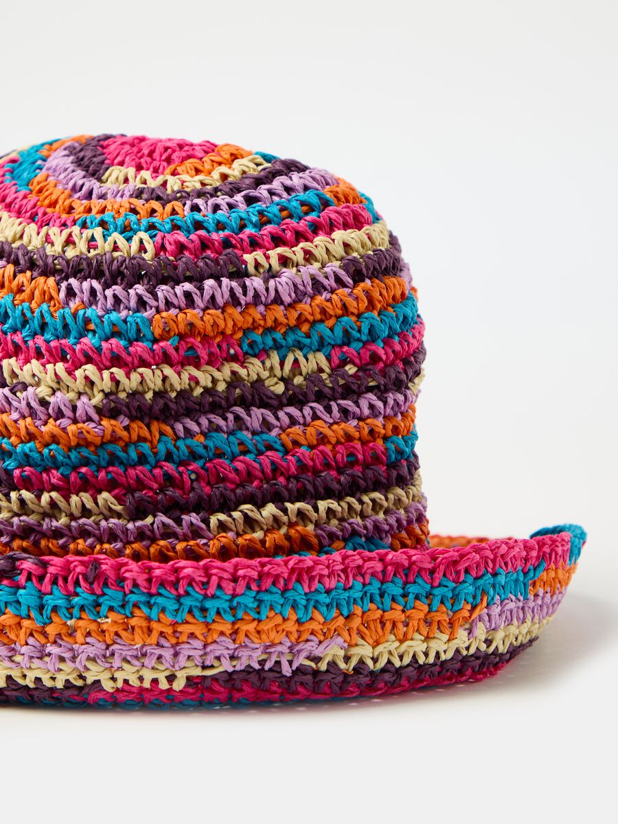 Sombrero de rafia multicolor_2
