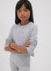 Girls&rsquo; grey organic cotton crop T-shirt with ribbed neckline_0