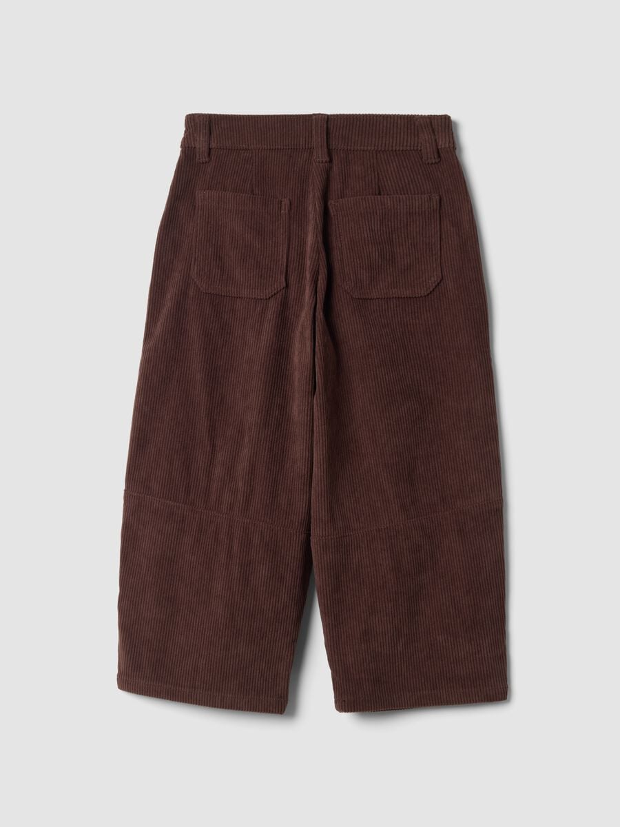 Braune Ripp-Wide-Leg-Hose_1