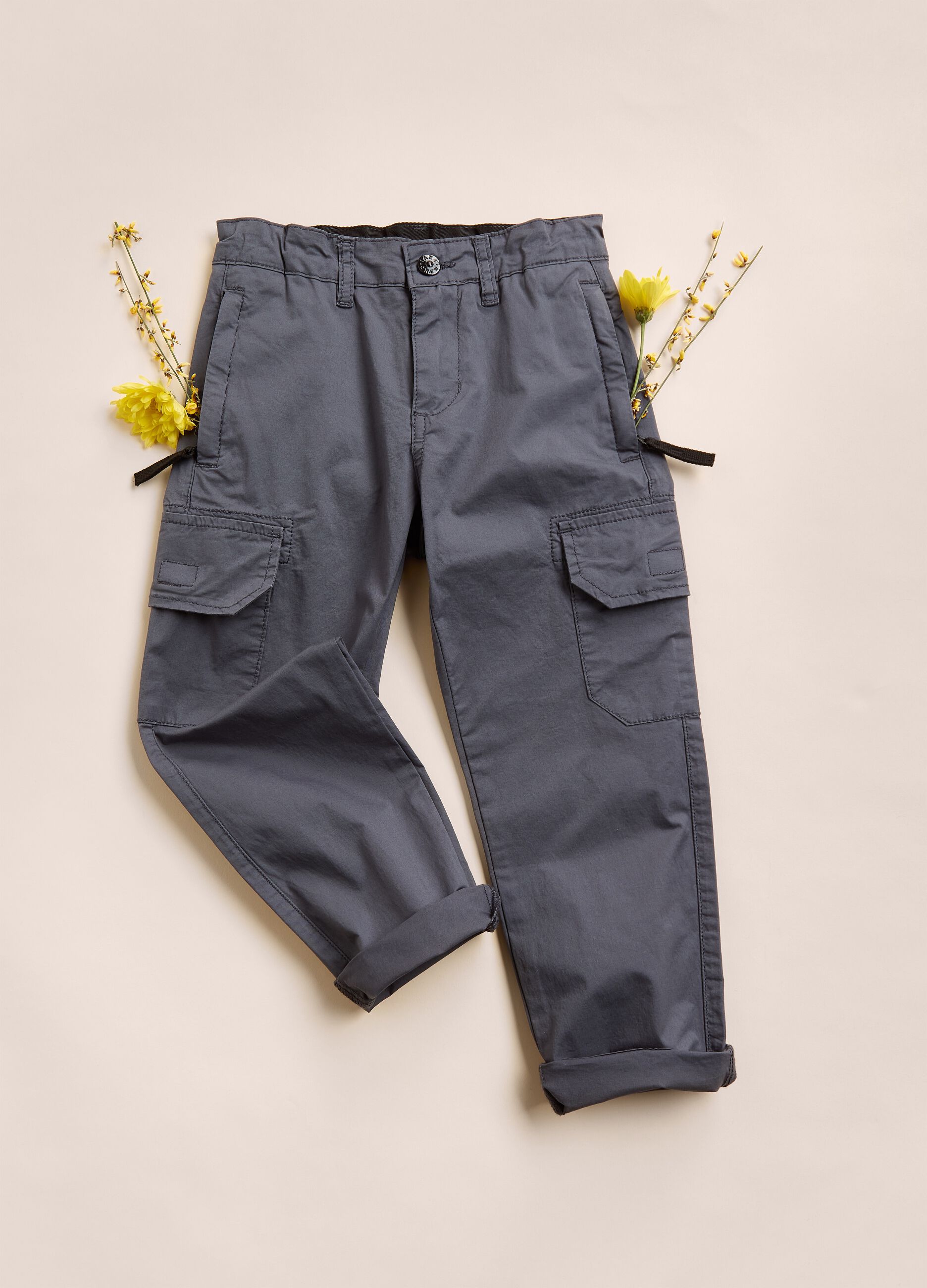 Pantaloni stile cargo in cotone elasticizzato IANA