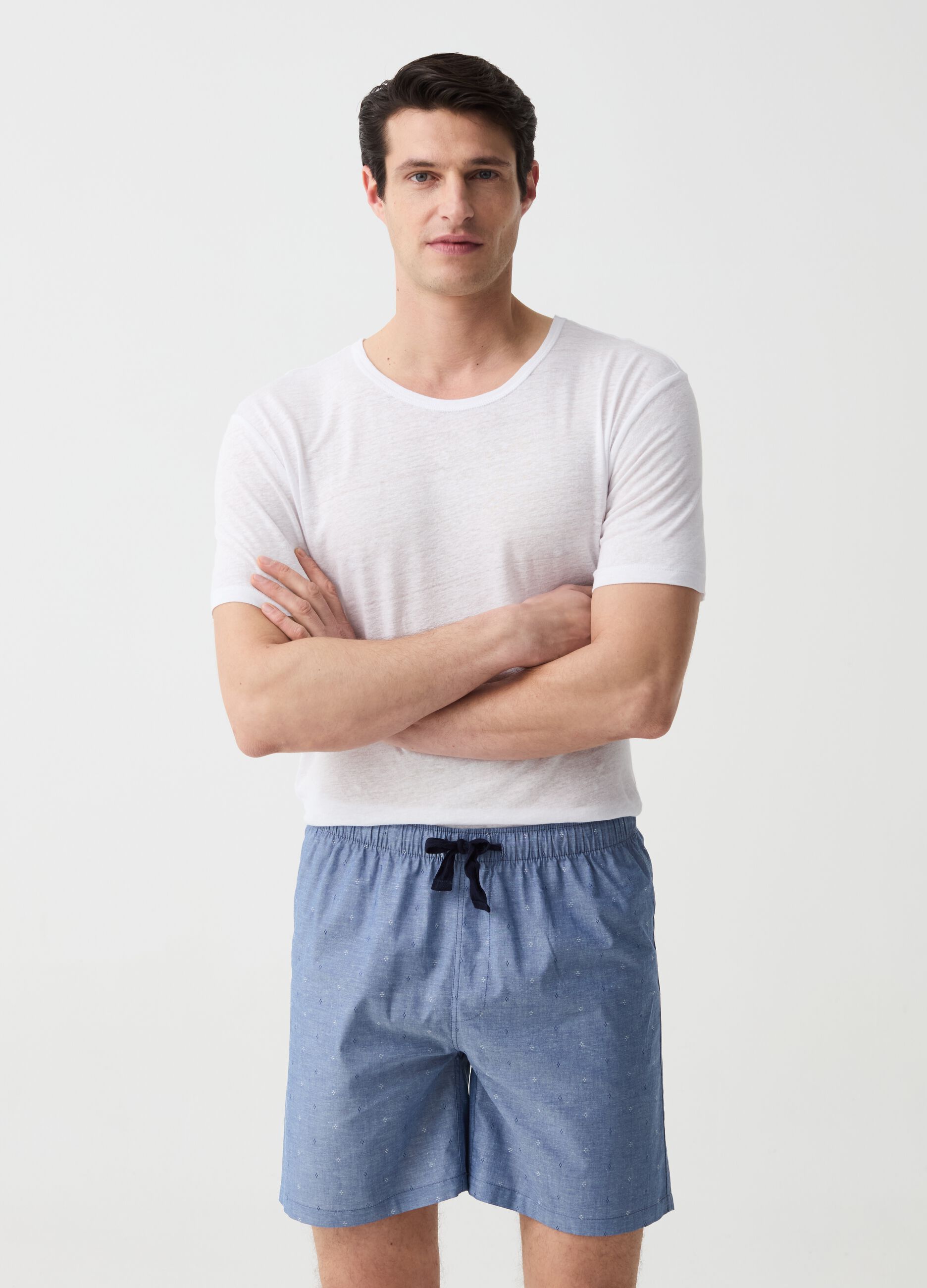 Shorts de pijama con cordón de ajuste estampado