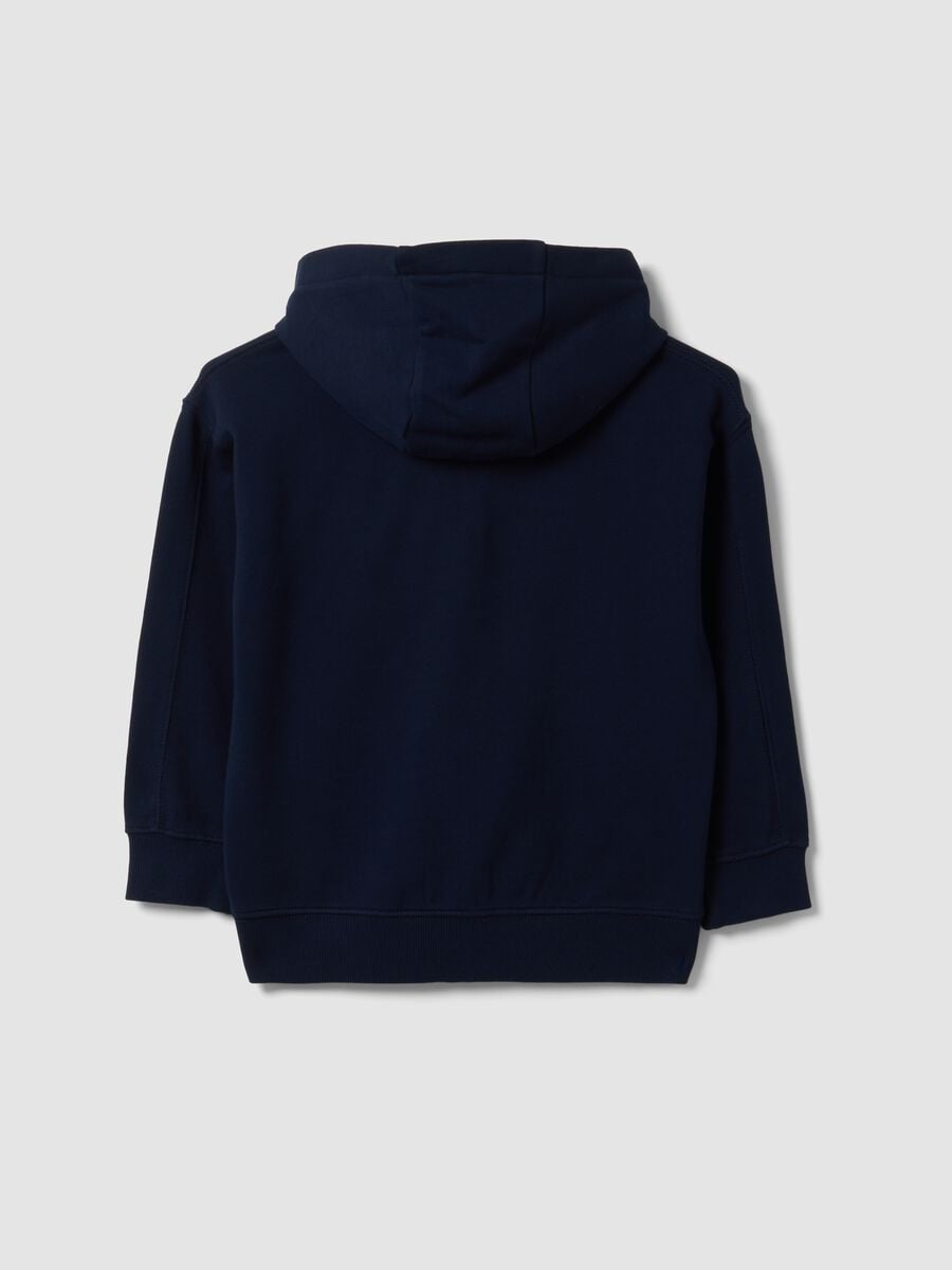 Blue pure cotton hoodie with regular fit for boys_2
