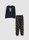Blue pure organic cotton crew-neck pyjamas_0