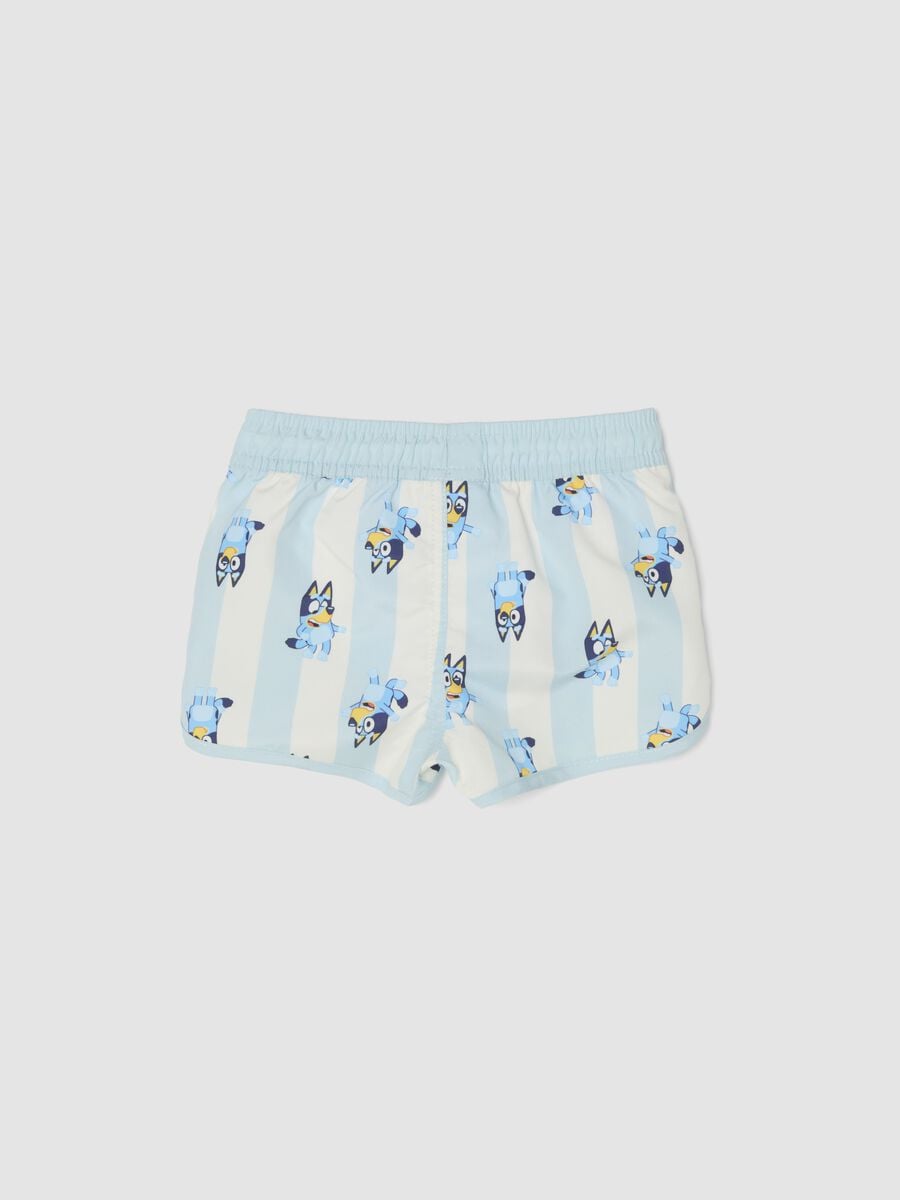 Ba&ntilde;ador tipo short azul claro a rayas con estampado de Bluey para ni&ntilde;o_1