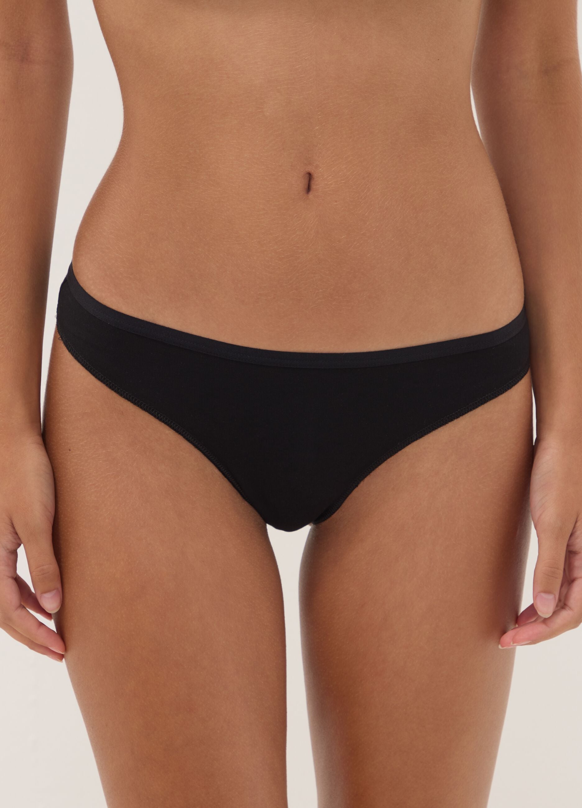 5er-Pack schwarze Slips aus Stretchmaterial