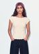 White stretch T-shirt with raised floral texture_1