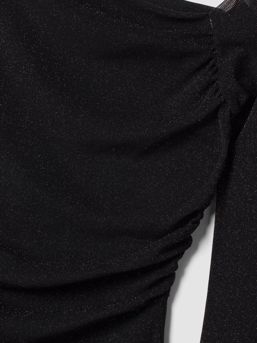 Black stretch dress with flared skirt_1