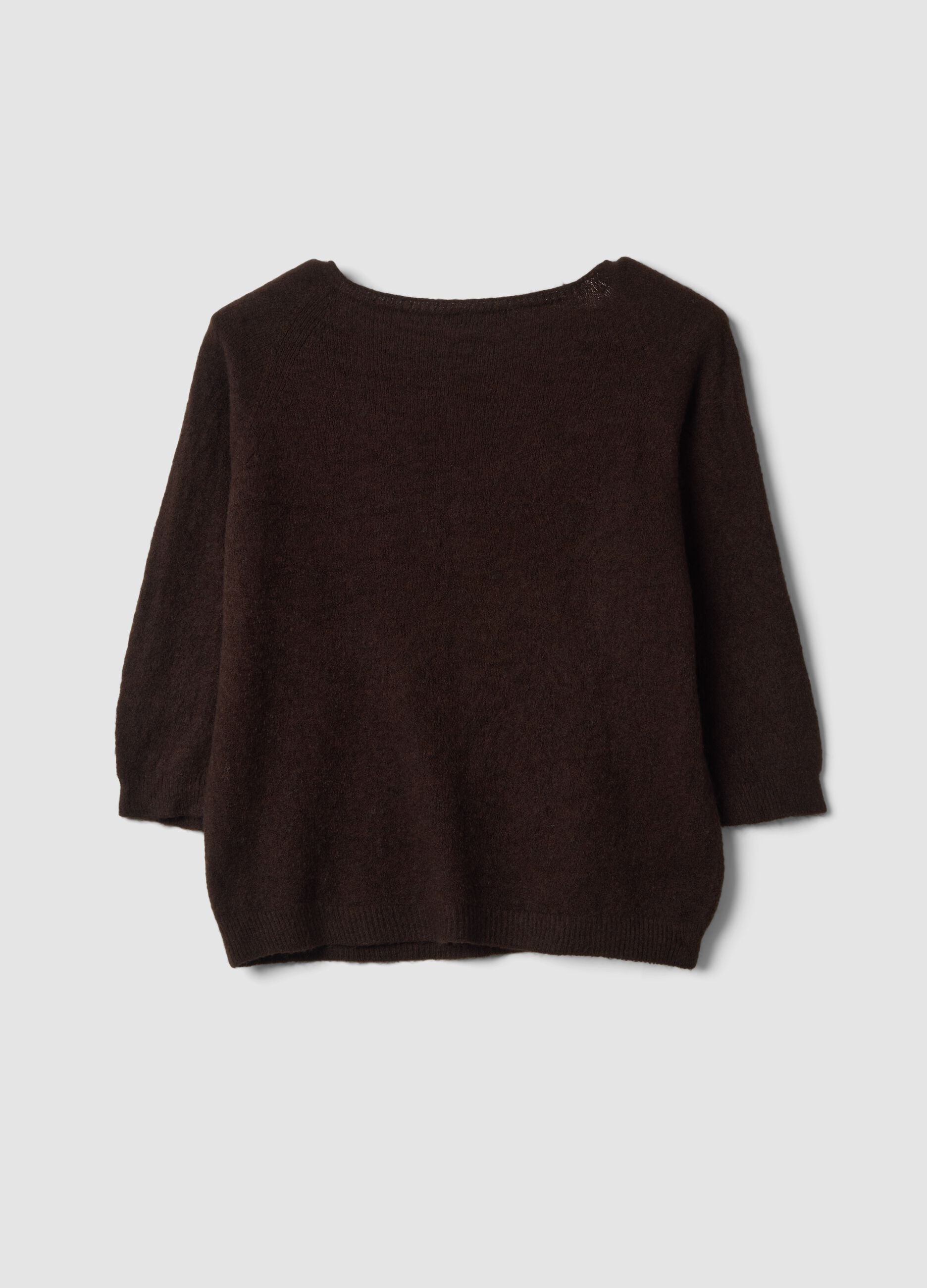 Brown V-neck jumper, regular fit