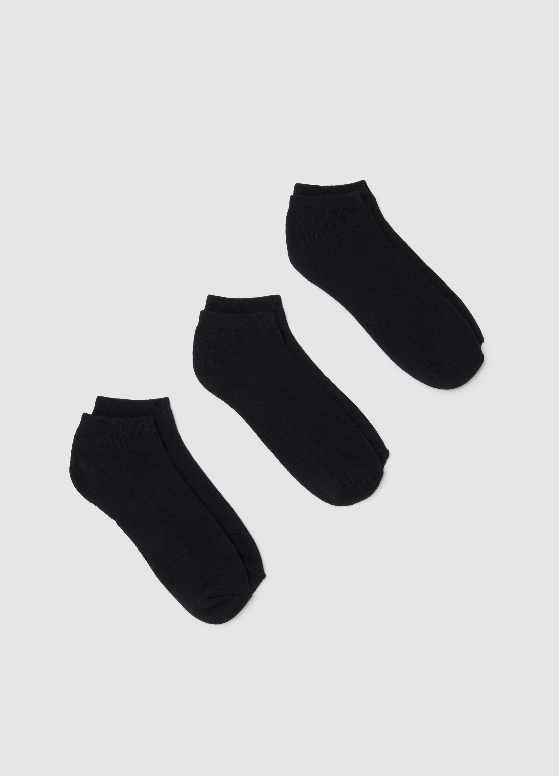 Three-pack of black stretch cotton sports socks
