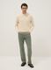 Regular fit green stretch cotton trousers_0