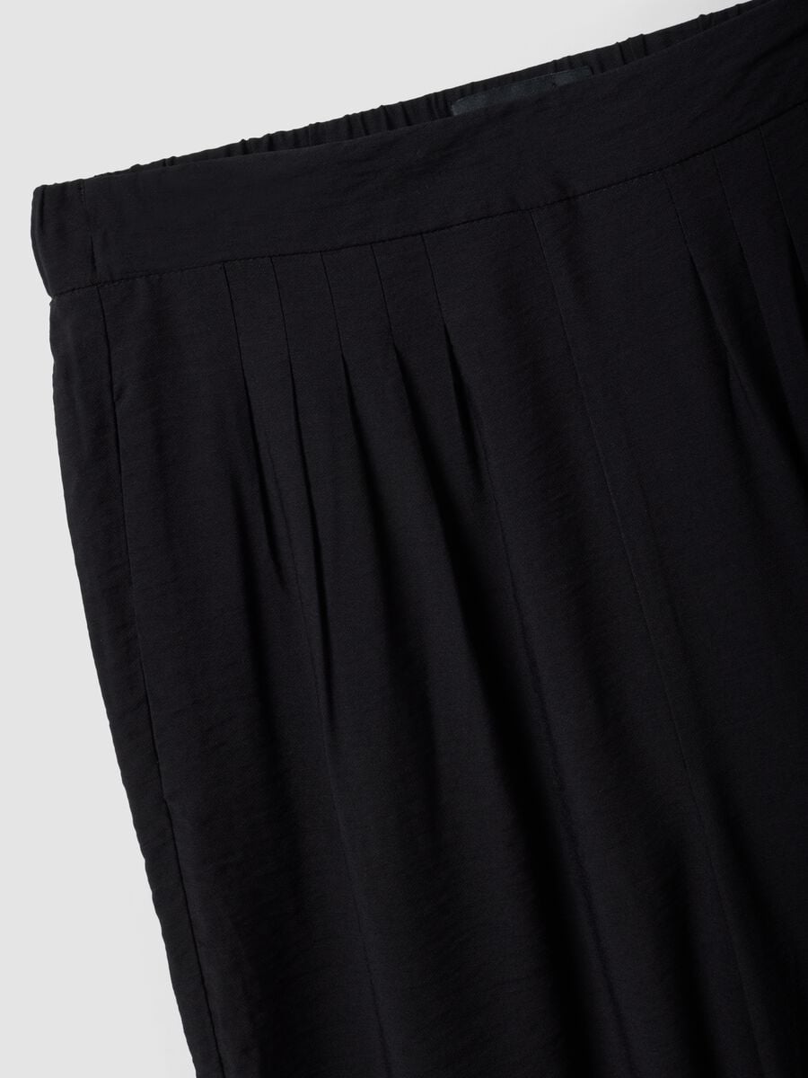 Pantaloni neri in misto viscosa relaxed fit_2