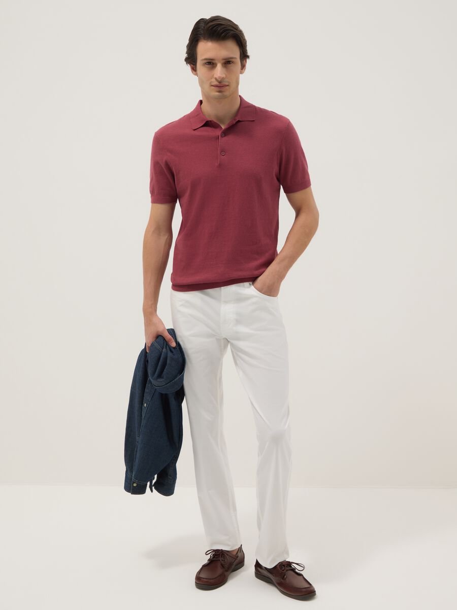 Red pure cotton polo regular fit_2