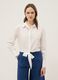White cropped viscose-blend shirt with knot, regular fit_0