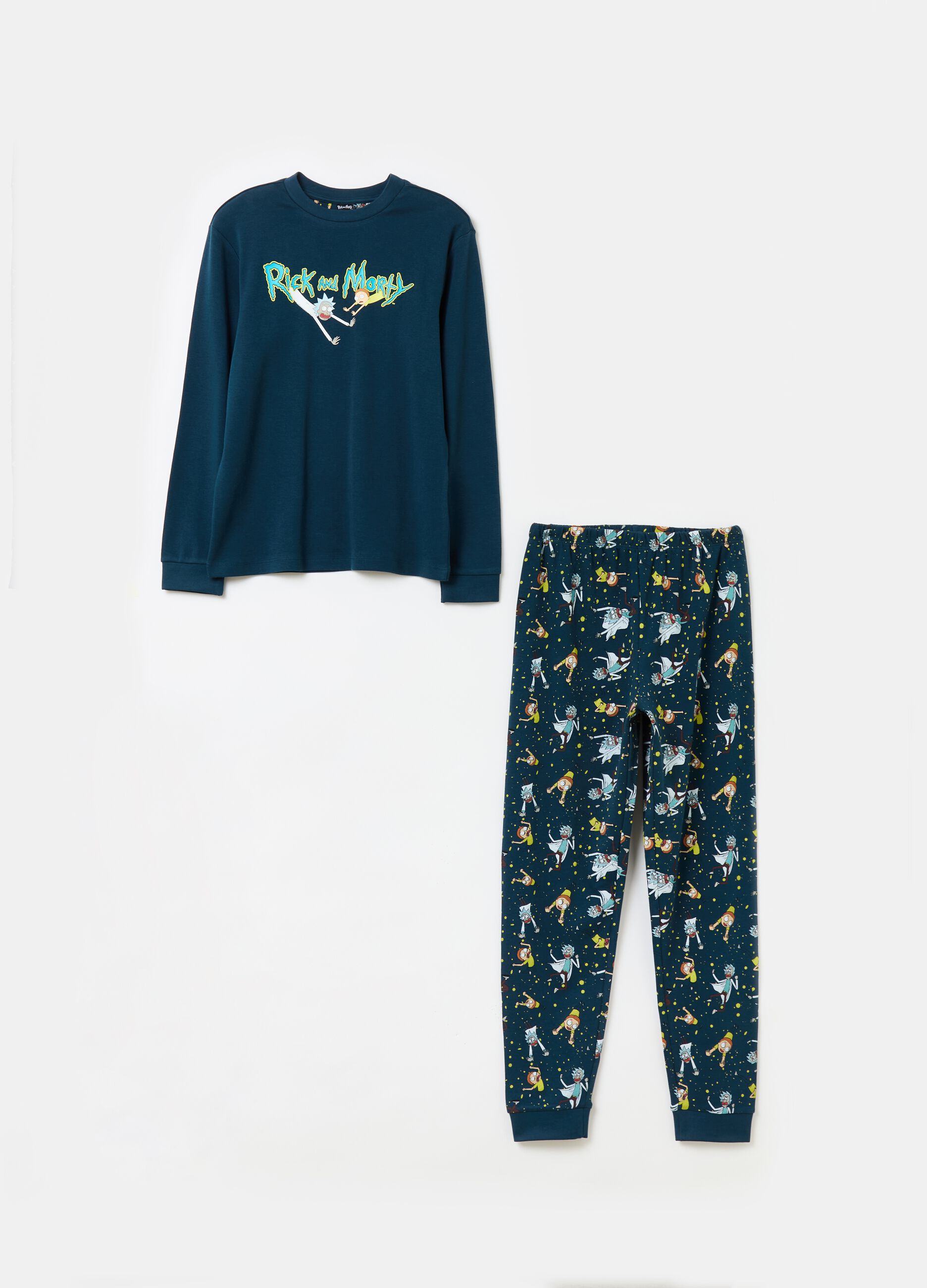 Long pyjamas with Rick and Morty print