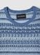 Blue cotton-blend regular fit knit patterned sweater_5