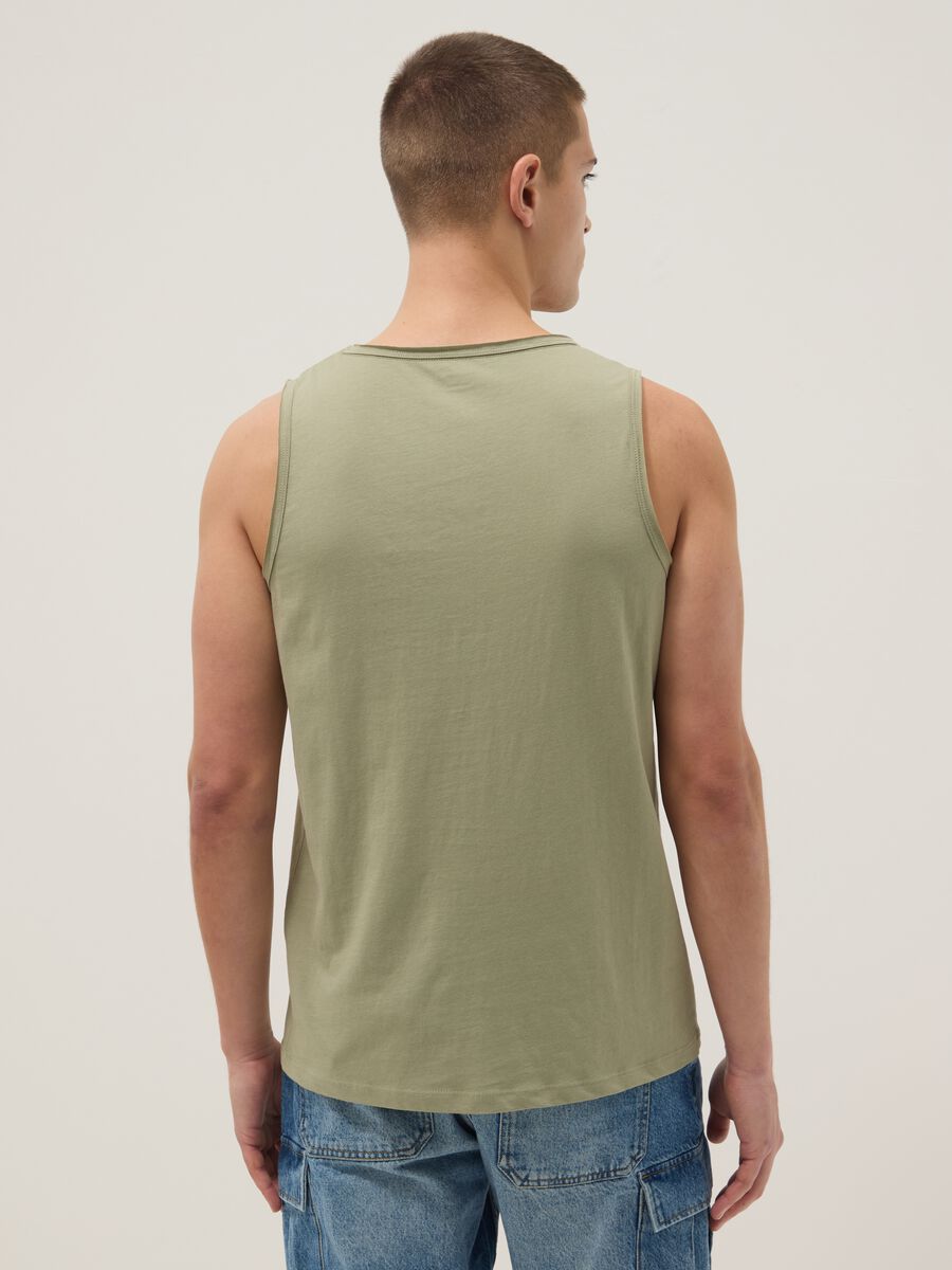Green pure cotton vest top_3