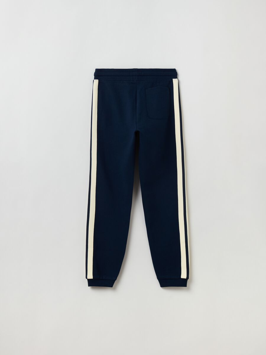 Joggers with side stripes and embroidered logo_1