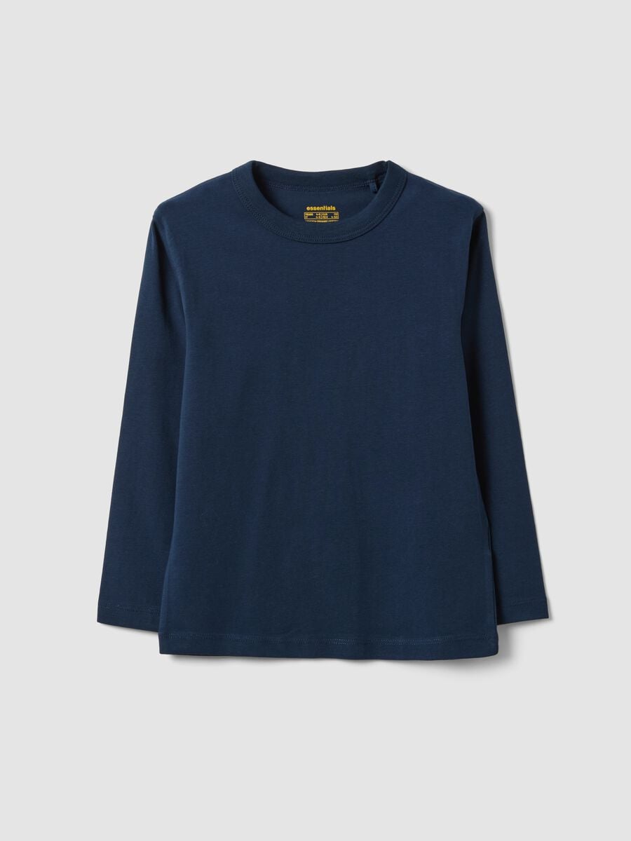 Blaues Langarm-T-Shirt aus Bio-Baumwolle_0