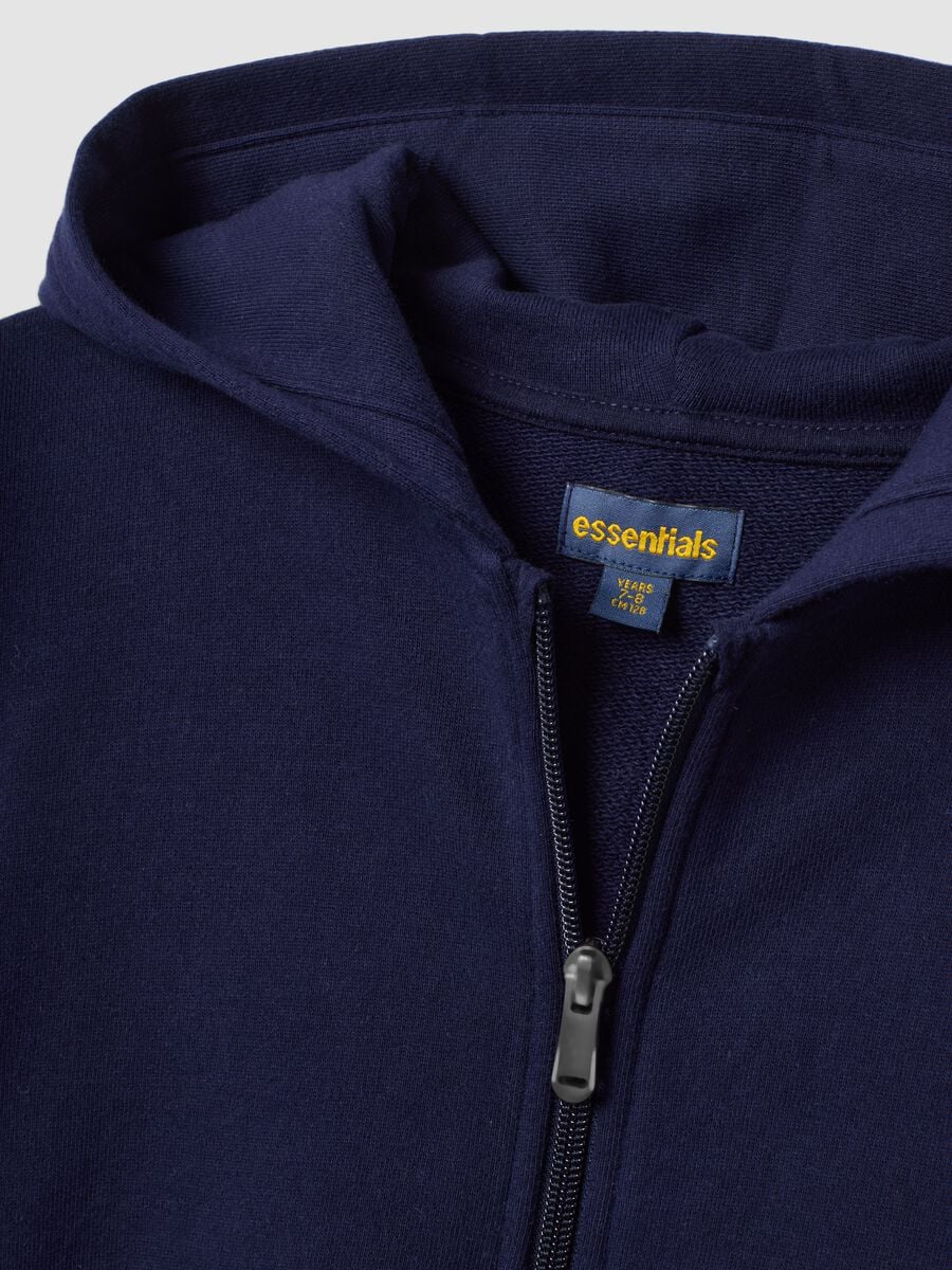 Blue pure cotton hooded sweatshirt_2