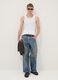 White fitted ribbed stretch-cotton tank top_1