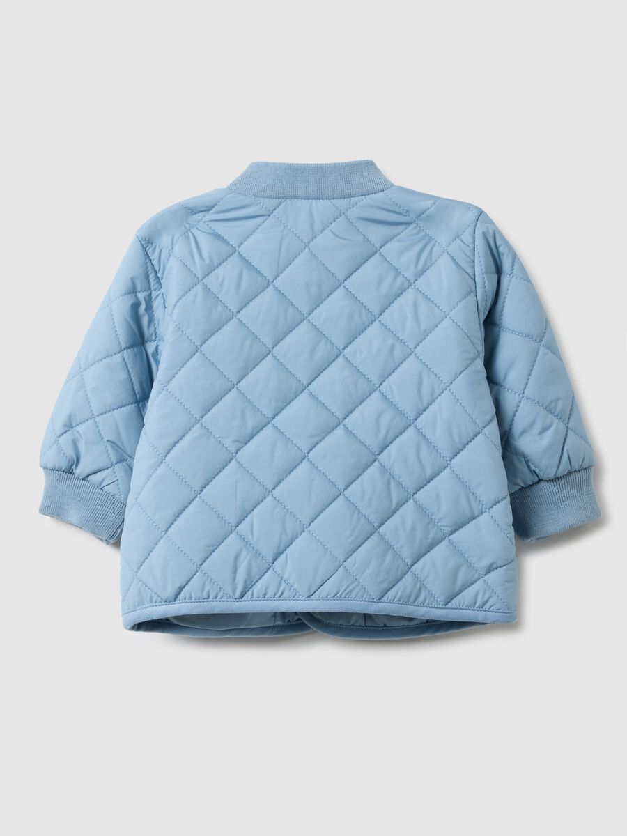 Regular fit blue quilted baby jacket_3