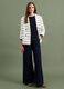 Weisser, gestreifter Regular-Fit Zweireiher-Blazer mit klassischem Revers_1