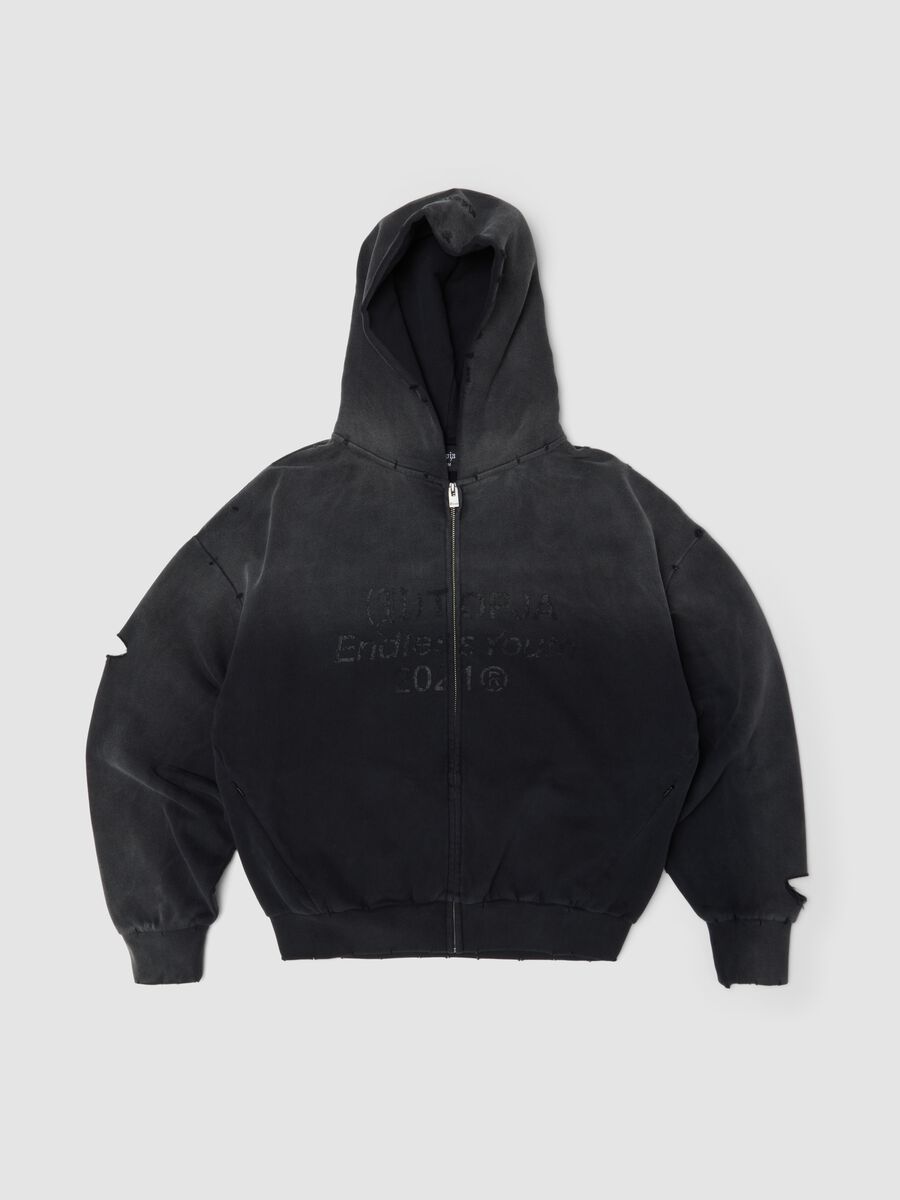 Full-zip Hoodie Sunfaded Black_0